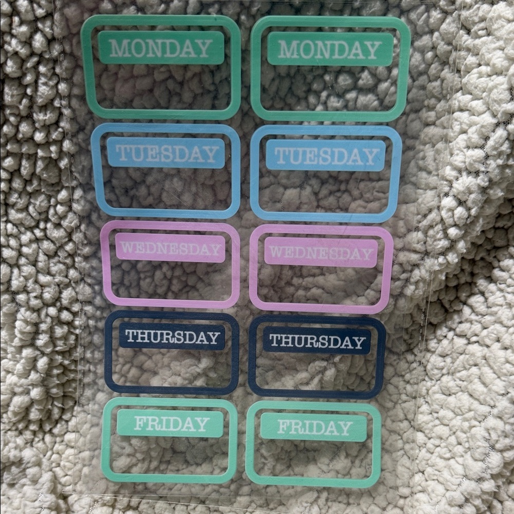 Weekly Planner Day Stickers — Pastel Days of the Week
